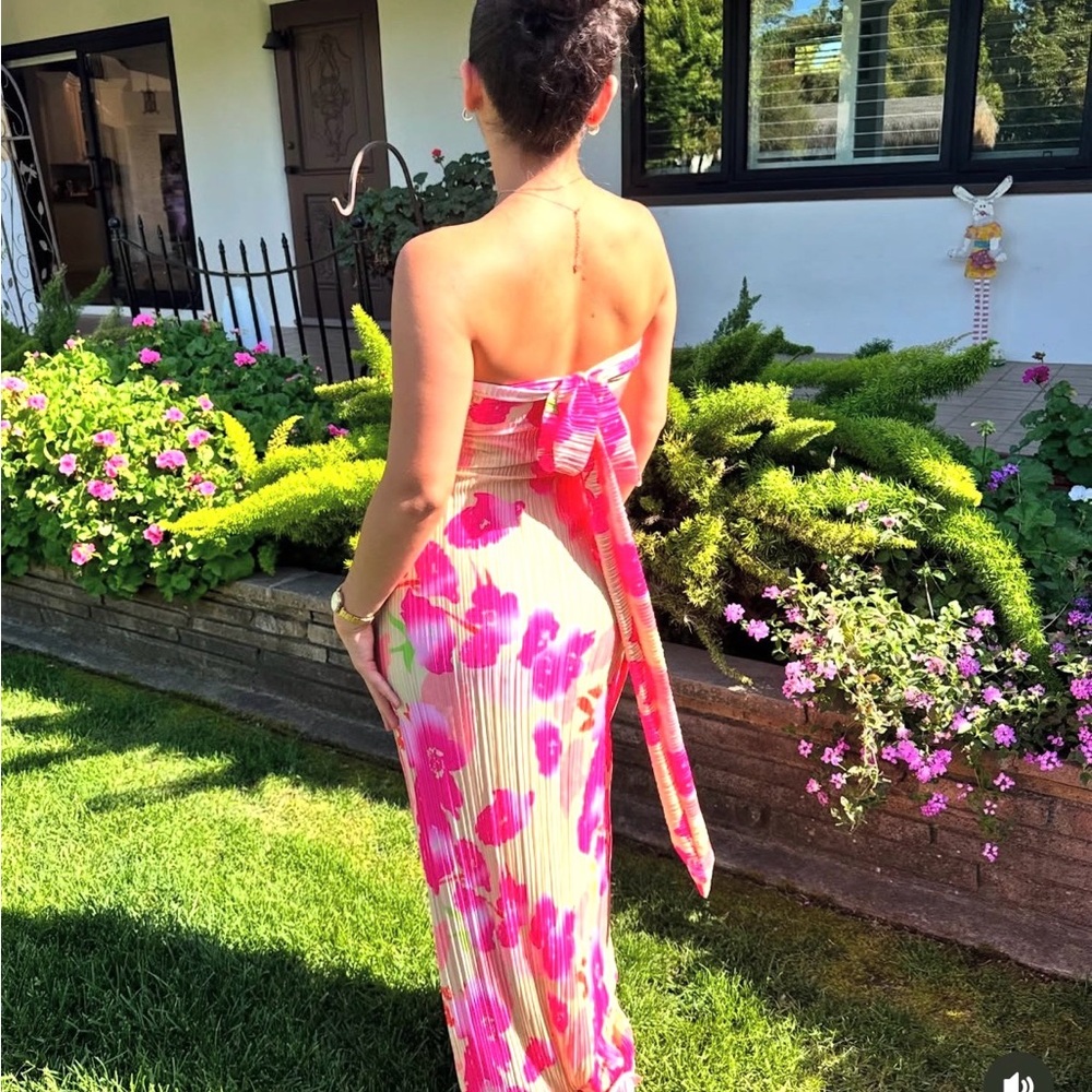 Strapless Floral Dress